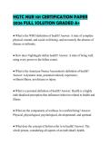 HGTC NUR 101 CERTIFICATION PAPER 2026 FULL SOLUTION GRADED A&plus;