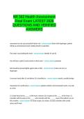 NR 302 Health Assessment Final Exam LATEST 2026 QUESTIONS AND VERIFIED ANSWERS&period;