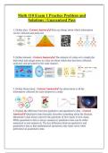 Math 110 Exam 1 Practice Problems and Solutions Complete Practice Material Guaranteed Pass
