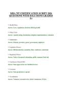 MHA 707 CERTIFICATION SCRIPT 2026 QUESTIONS WITH SOLUTIONS GRADED A&plus;