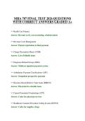MHA 707 FINAL TEST 2026 QUESTIONS WITH CORRECT ANSWERS GRADED A&plus;