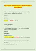 APEA Pharm- Women's Health EXAM fully solved &  updated 2026