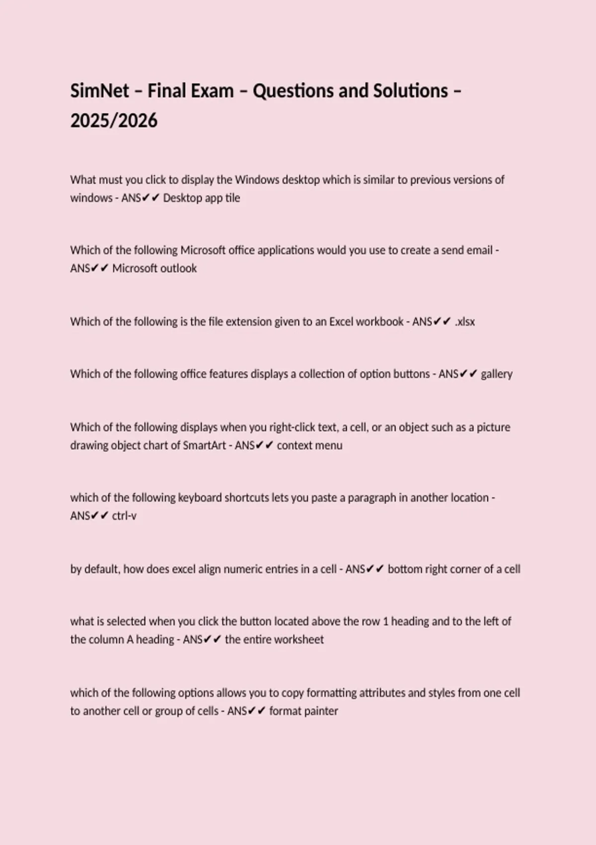 SimNet – Final Exam – Questions and Solutions – 2025/2026 - SimNet ...
