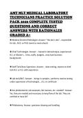 AMT MLT MEDICAL LABORATORY TECHNICIANS PRACTICE SOLUTION PACK 2026 COMPLETE TESTED QUESTIONS AND CORRECT ANSWERS WITH RATIONALES GRADED A&plus;