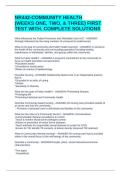 NR442-COMMUNITY HEALTH &lpar;WEEKS ONE&comma; TWO&comma; & THREE&rpar; FIRST TEST WITH&period; COMPLETE SOLUTIONS