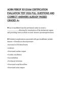 AORN PERIOP 101 EXAM CERTIFICATION EVALUATION TEST 2026 FULL QUESTIONS AND CORRECT ANSWERS ALREADY PASSED GRADED A&plus;