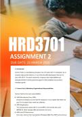HRD3701 Assignment 1 Semester 1 ANSWERS 2026 - Due 25 March 2026