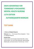 Psychiatric Nursing Test Bank &vert; Townsend 11th MCQs &plus; Rationales &vert; NCLEX Mental Health Study Guide &vert; Clinical Judgment Nursing TestBank2026
