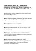 APHY 101 IVY PRACTICE PAPER 2026 QUESTIONS WITH SOLUTIONS GRADED A&plus;