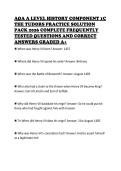 AQA A LEVEL HISTORY COMPONENT 1C THE TUDORS PRACTICE SOLUTION PACK 2026 COMPLETE FREQUENTLY TESTED QUESTIONS AND CORRECT ANSWERS GRADED A&plus;