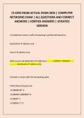 CS 6250 EXAM ACTUAL EXAM 2026 &vert; COMPUTER NETWORKS EXAM &vert; ALL QUESTIONS AND CORRECT ANSWERS &vert; VERIFIED ANSWERS &vert; UPDATED VERSION