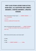 FIRST CLASS STEAM LICENSE EXAM ACTUAL EXAM 2026 &vert; ALL QUESTIONS AND CORRECT ANSWERS &vert; VERIFIED ANSWERS &vert; UPDATED VERSION