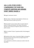 AQA A LEVEL PHYSICS PAPER 3 COMPREHENSIVE TEST PAPER 2026 COMPLETE QUESTIONS AND ANSWERS EXPERT VERIFIED GRADED A&plus;