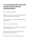 AQA A LEVEL PHYSICS PAPER 3 EXAM SCRIPT 2026 TEST PAPER QUESTIONS AND SOLUTIONS GRADED A&plus;