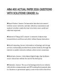 ARM 400 ACTUAL PAPER 2026 QUESTIONS WITH SOLUTIONS GRADED A&plus;