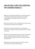 ARM 400 FINAL SCRIPT 2026 QUESTIONS WITH ANSWERS GRADED A&plus;
