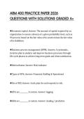 ARM 400 PRACTICE PAPER 2026 QUESTIONS WITH SOLUTIONS GRADED A&plus;