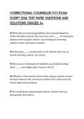 CORRECTIONAL COUNSELOR CC1 EXAM SCRIPT 2026 TEST PAPER QUESTIONS AND SOLUTIONS GRADED A&plus;