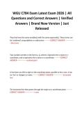 WGU C784 Exam Latest Exam 2026 &vert; All Questions and Correct Answers &vert; Verified Answers &vert; Brand New Version &vert; Just Released