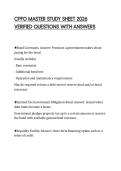 CPFO MASTER STUDY SHEET 2026 VERIFIED QUESTIONS WITH ANSWERS