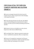 CRCR EXAM ACTUAL TEST PAPER 2026 COMPLETE QUESTIONS AND SOLUTIONS GRADED A&plus;