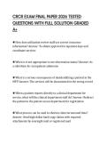 CRCR EXAM FINAL PAPER 2026 TESTED QUESTIONS WITH FULL SOLUTION GRADED A&plus;