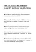 CRIS 605 ACTUAL TEST PAPER 2026 COMPLETE QUESTIONS AND SOLUTIONS