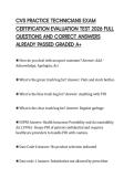 CVS PRACTICE TECHNICIANS EXAM CERTIFICATION EVALUATION TEST 2026 FULL QUESTIONS AND CORRECT ANSWERS ALREADY PASSED GRADED A&plus;