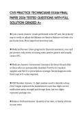 CVS PRACTICE TECHNICIANS EXAM FINAL PAPER 2026 TESTED QUESTIONS WITH FULL SOLUTION GRADED A&plus;