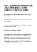 CWEA LABORATORY ANALYST CERTIFICATION ACTUAL TEST PAPER 2026 COMPLETE QUESTIONS AND SOLUTIONS GRADED A