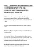 CWEA LABORATORY ANALYST CERTIFICATION COMPREHENSIVE TEST PAPER 2026 COMPLETE QUESTIONS AND ANSWERS EXPERT VERIFIED GRADED A&plus;