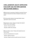 CWEA LABORATORY ANALYST CERTIFICATION EXAM SCRIPT 2026 TEST PAPER QUESTIONS AND SOLUTIONS GRADED A&plus;