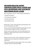 DEVOTED HEALTH AGENT CERTIFICATION FINAL PAPER 2026 FULL QUESTIONS AND ACCURATE SOLUTIONS STUDY GUIDE