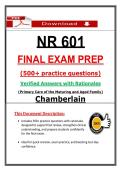 NR601 Final Exam Prep &lpar;2026&rpar; &vert; Chamberlain Primary Care Maturing & Aged Family &vert;  Actual Questions and Answers &lpar;PDF&rpar;