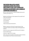 DEVOTED HEALTH AGENT CERTIFICATION PRACTICE SOLUTION PACK 2026 COMPLETE TESTED QUESTIONS AND CORRECT ANSWERS GRADED A&plus;