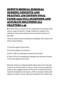 DEWIT&rsquo;S MEDICAL SURGICAL NURSING CONCEPTS AND PRACTICE 4TH EDITION FINAL PAPER 2026 FULL QUESTIONS AND ACCURATE SOLUTIONS ALL CHAPTERS 1-49