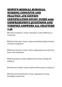 DEWIT&rsquo;S MEDICAL SURGICAL NURSING CONCEPTS AND PRACTICE 4TH EDITION CERTIFICATION STUDY GUIDE 2026 COMPREHENSIVE QUESTIONS AND VERIFIED ANSWERS ALL CHAPTERS 1-49