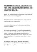 ENGINEERING ECONOMIC ANALYSIS ACTUAL TEST PAPER 2026 COMPLETE QUESTIONS AND SOLUTIONS GRADED A&plus;