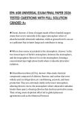 EPA 608 UNIVERSAL EXAM FINAL PAPER 2026 TESTED QUESTIONS WITH FULL SOLUTION GRADED A&plus;