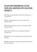 EVOLVE HESI FUNDAMENTALS ACTUAL PAPER 2026 QUESTIONS WITH SOLUTIONS GRADED A&plus;