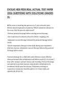 EVOLVE HESI PEDS REAL ACTUAL TEST PAPER 2026 QUESTIONS WITH SOLUTIONS GRADED A&plus;