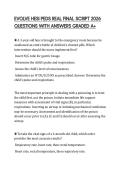 EVOLVE HESI PEDS REAL FINAL SCRIPT 2026 QUESTIONS WITH ANSWERS GRADED A&plus;
