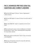 FAC-C ADVANCED PREP PACK 2026 FULL QUESTIONS AND CORRECT ANSWERS