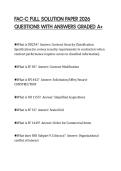 FAC-C FULL SOLUTION PAPER 2026 QUESTIONS WITH ANSWERS GRADED A&plus;