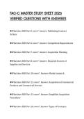 FAC-C MASTER STUDY SHEET 2026 VERIFIED QUESTIONS WITH ANSWERS