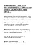 FELE EXAMINATIONS CERTIFICATION EVALUATION TEST 2026 FULL QUESTIONS AND CORRECT ANSWERS ALREADY PASSED GRADED A&plus;