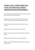 FLORIDA CLASS C WATER LICENSE EXAM ACTUAL TEST PAPER 2026 COMPLETE QUESTIONS AND SOLUTIONS GRADED A&plus;