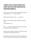 FLORIDA CLASS C WATER LICENSE EXAM SCRIPT 2026 TEST PAPER QUESTIONS AND SOLUTIONS GRADED A&plus;