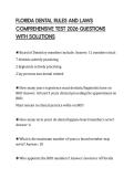 FLORIDA DENTAL RULES AND LAWS COMPREHENSIVE TEST 2026 QUESTIONS WITH SOLUTIONS