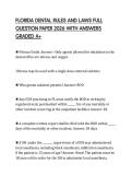 FLORIDA DENTAL RULES AND LAWS FULL QUESTION PAPER 2026 WITH ANSWERS GRADED A&plus;
